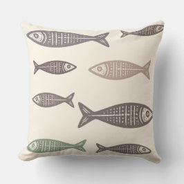Almohada de patrón de pescado costero