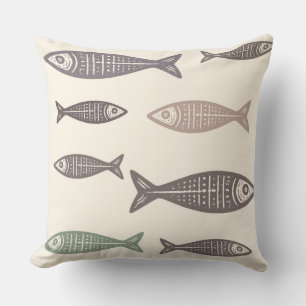 Almohada de patrón de pescado costero