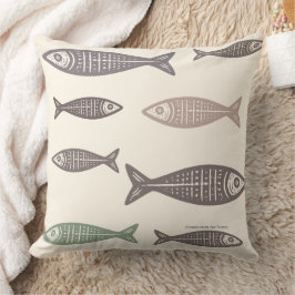 Almohada de patrón de pez costero