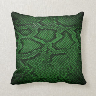 almohada de patrón de Piel de serpiente verde oscu