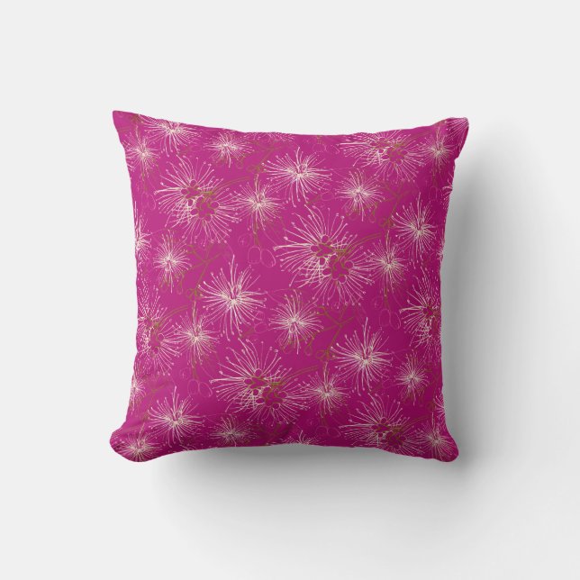 almohada de patrón floral cepillado-lilo-pilly de  (Anverso)