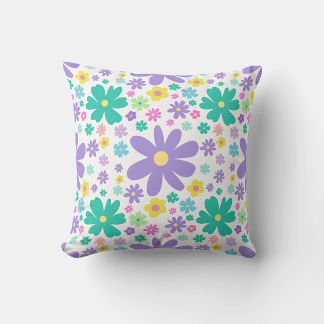 Almohada de patrón floral continuo (Anverso)