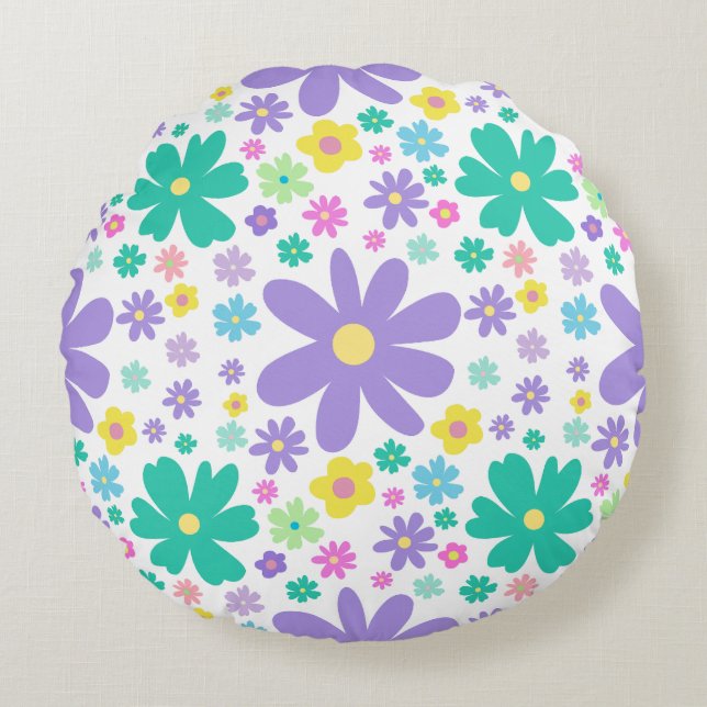 Almohada de patrón floral continuo (Anverso)