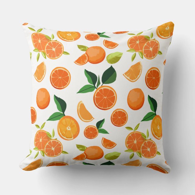 almohada de patrón naranja (Anverso)