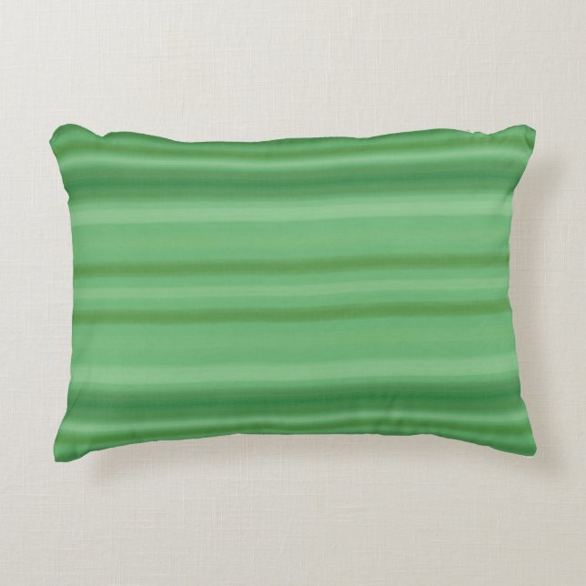 almohada de patrón rayado verde (Anverso)