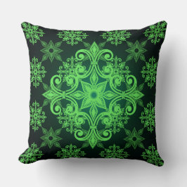 almohada de patrón verde