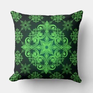 almohada de patrón verde