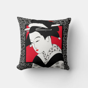 Almohada de pergamino de dama Geisha japonesa