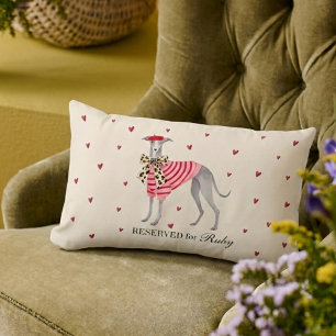 Almohada de perro adorable con galgo italiano whip