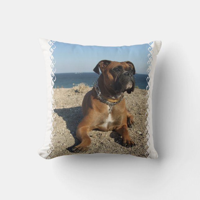 Almohada de perro boxer lindo (Anverso)