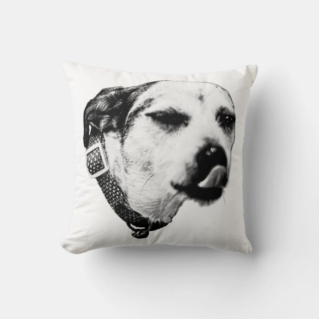 Almohada de perro con la lengua fuera: estilo mono (Anverso)