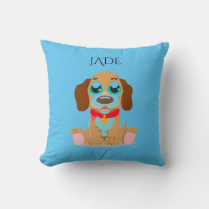 almohada de perro con nombre personalizado.
