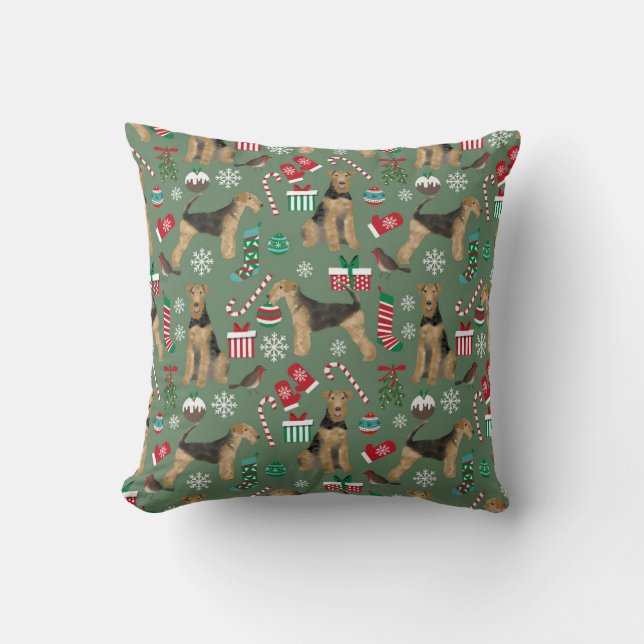 almohada de perro de navidades aterradores airedal (Anverso)