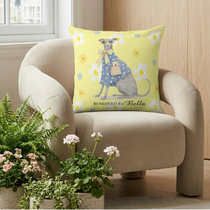 Almohada de perro floral linda Italian Greyhound W