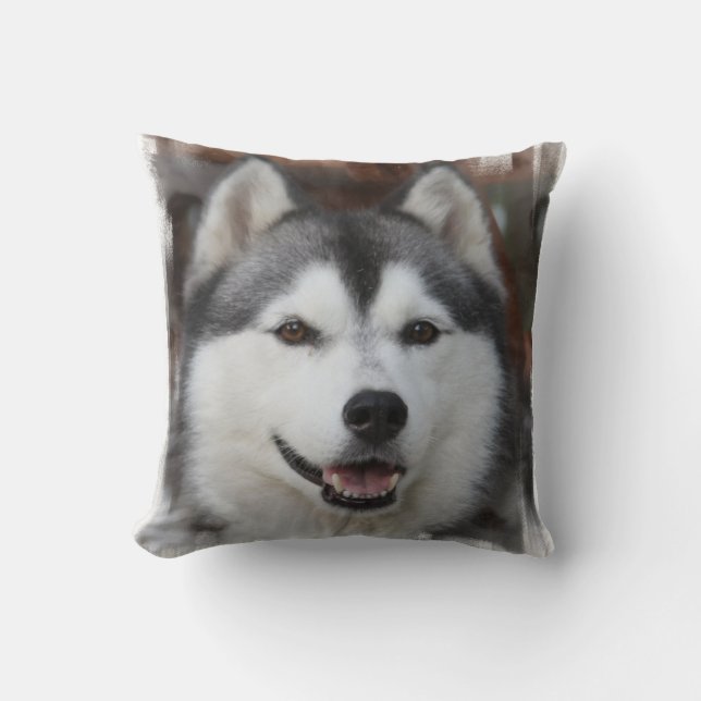 Almohada de perro Husky (Anverso)