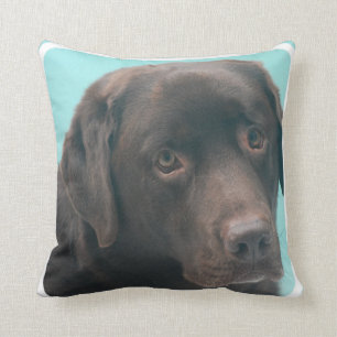Almohada de perro labrador de chocolate