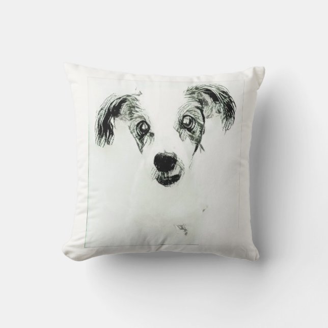 Almohada de perro lindo con orejas grandes (Anverso)