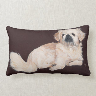 Almohada de perro pekinés blanco