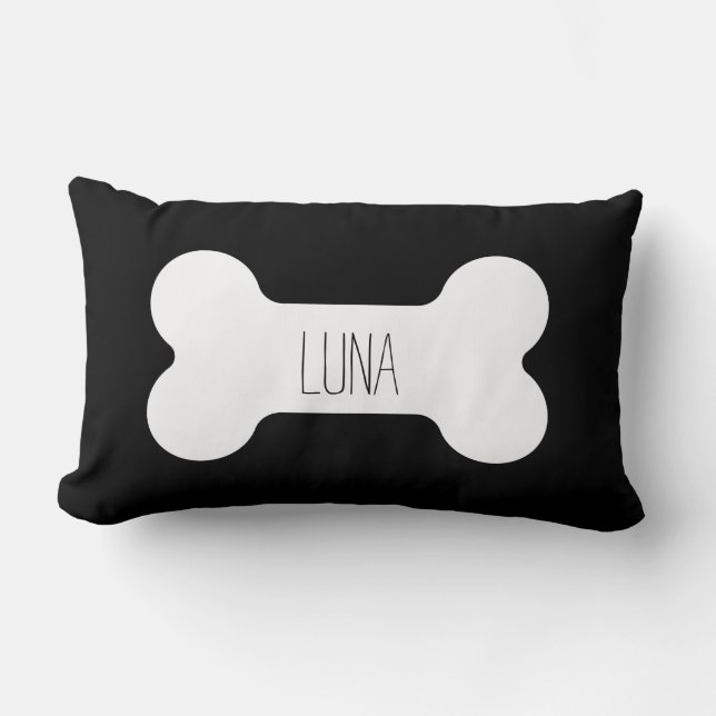 Almohada de perro personalizada, almohada de hueso (Anverso)