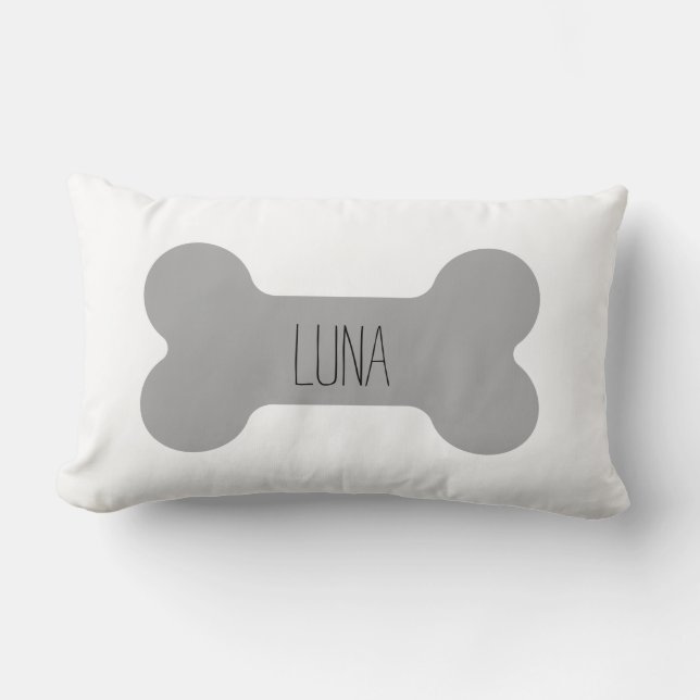Almohada de perro personalizada, almohada de hueso (Anverso)