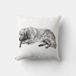 Almohada de perro realista descansando inspira cor