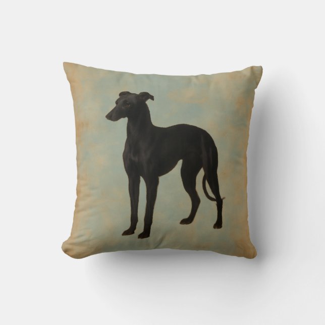 Almohada de perro Whippet decoración del hogar vin (Anverso)