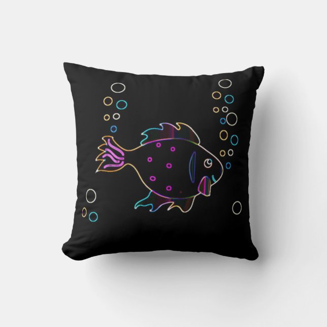 Almohada de pescado de neón suave (Anverso)