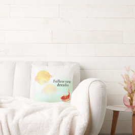Almohada de pez Koi "Sigue tus sueños" | Inspirado