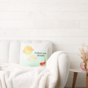 Almohada de pez Koi "Sigue tus sueños" Inspirado