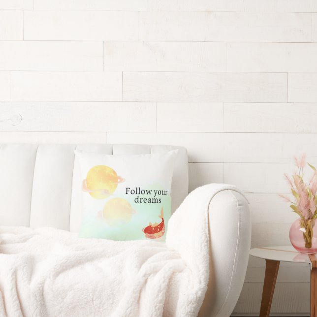 Almohada de pez Koi "Sigue tus sueños" | Inspirado (Sofá)