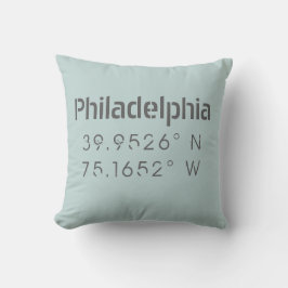Almohada de Philadelphia Longitud Latitud