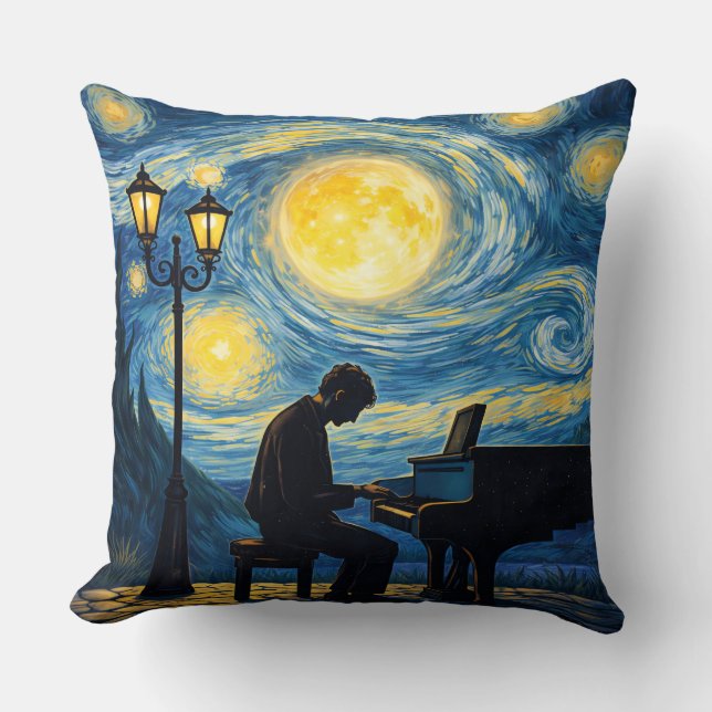 Almohada de piano de ensueño de Noche estrellada – (Anverso)