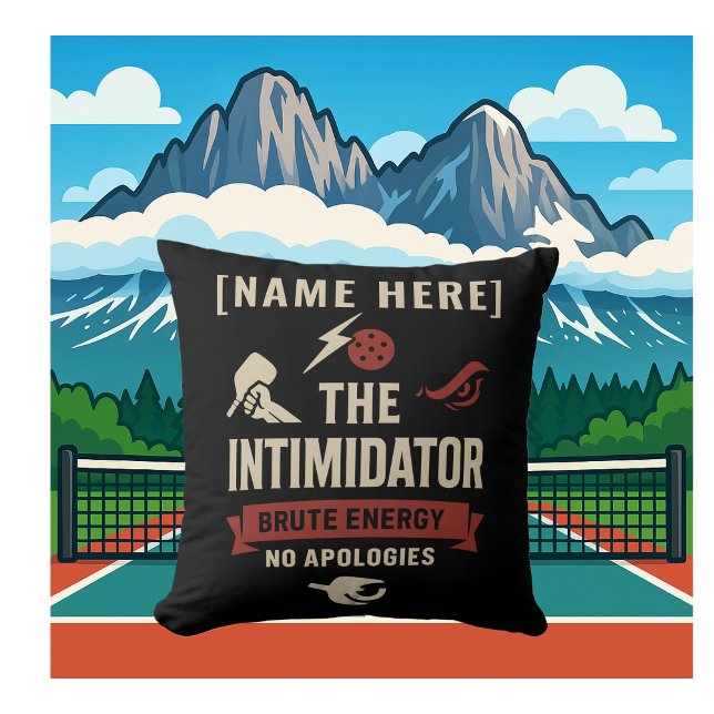 Almohada de Pickleball con Intimidador (PICKLEBALL PERSONALIZED NAME THROW PILLOW)