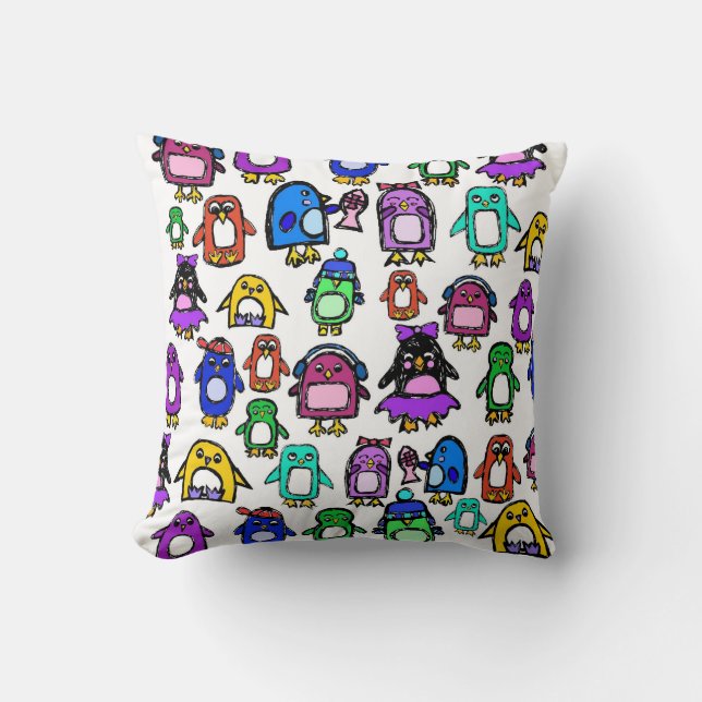almohada de pingüinos - cuadrado (Anverso)