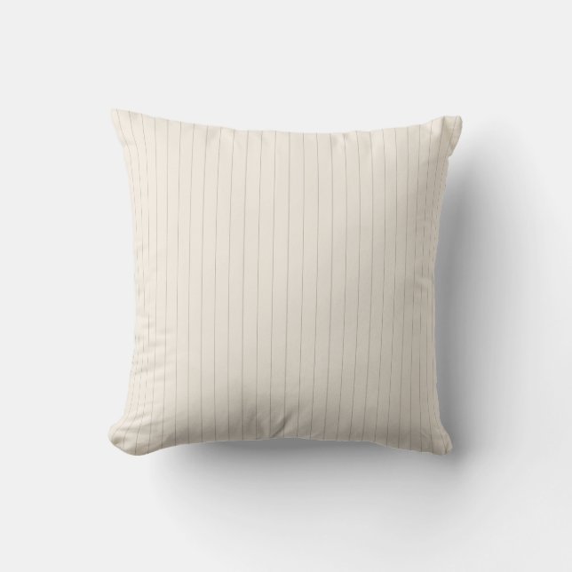 Almohada de Pinstripe - Verde Oliva Suave sobre Be (Anverso)