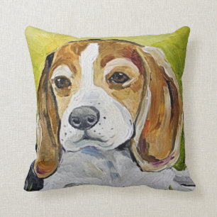 almohada de pintura beagle