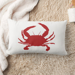 Almohada de pintura de cangrejo rojo silueta de pl