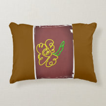 almohada de pintura de flores