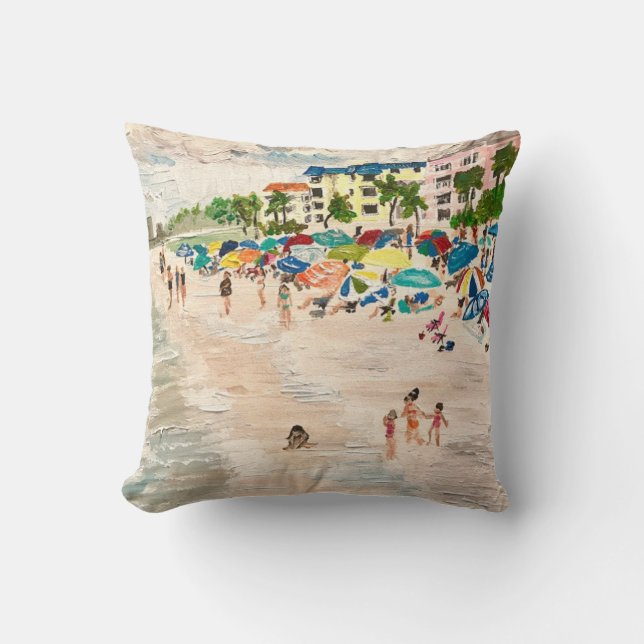 almohada de pintura "Fort Myer's Beach" (Anverso)