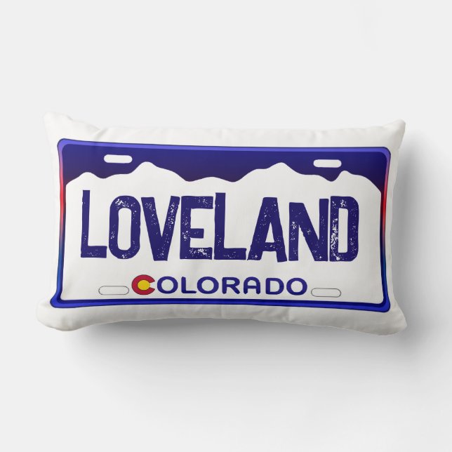 almohada de placa azul de Loveland Colorado (Anverso)