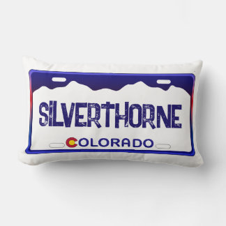 almohada de placa de matrícula azul de Colorado