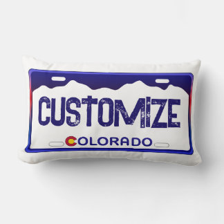 almohada de placa de matrícula azul de Colorado, p