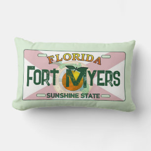almohada de placa de matrícula de bandera Fort Mye