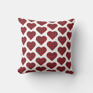 Almohada de Plaid Roja Negra Búfalo en Forma de Co