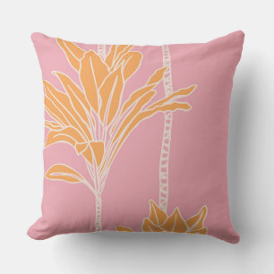 almohada de plantas de hoja de ti de estampado haw