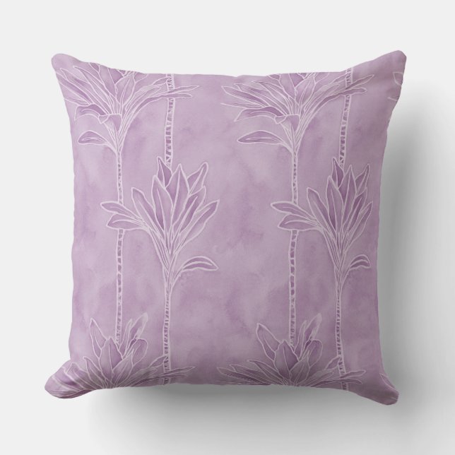 almohada de plantas de hoja de ti de estampado haw (Anverso)