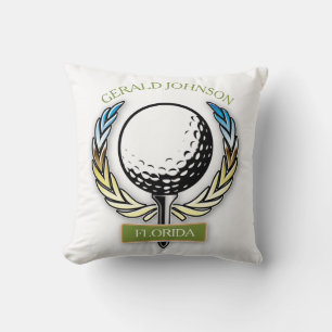 Almohada de plantilla de golfista con monograma de