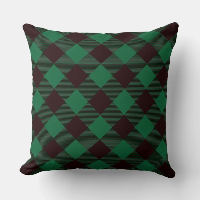 Almohada de plástico verde/ negro con placa de vid (Anverso)
