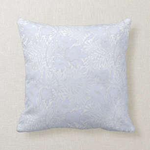 Almohada de plata azul claro del damasco floral