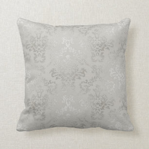 Almohada de plata del damasco